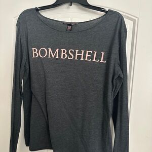 Victoria's Secret “Bombshell”Dark Gray Long Sleeve Top Size M